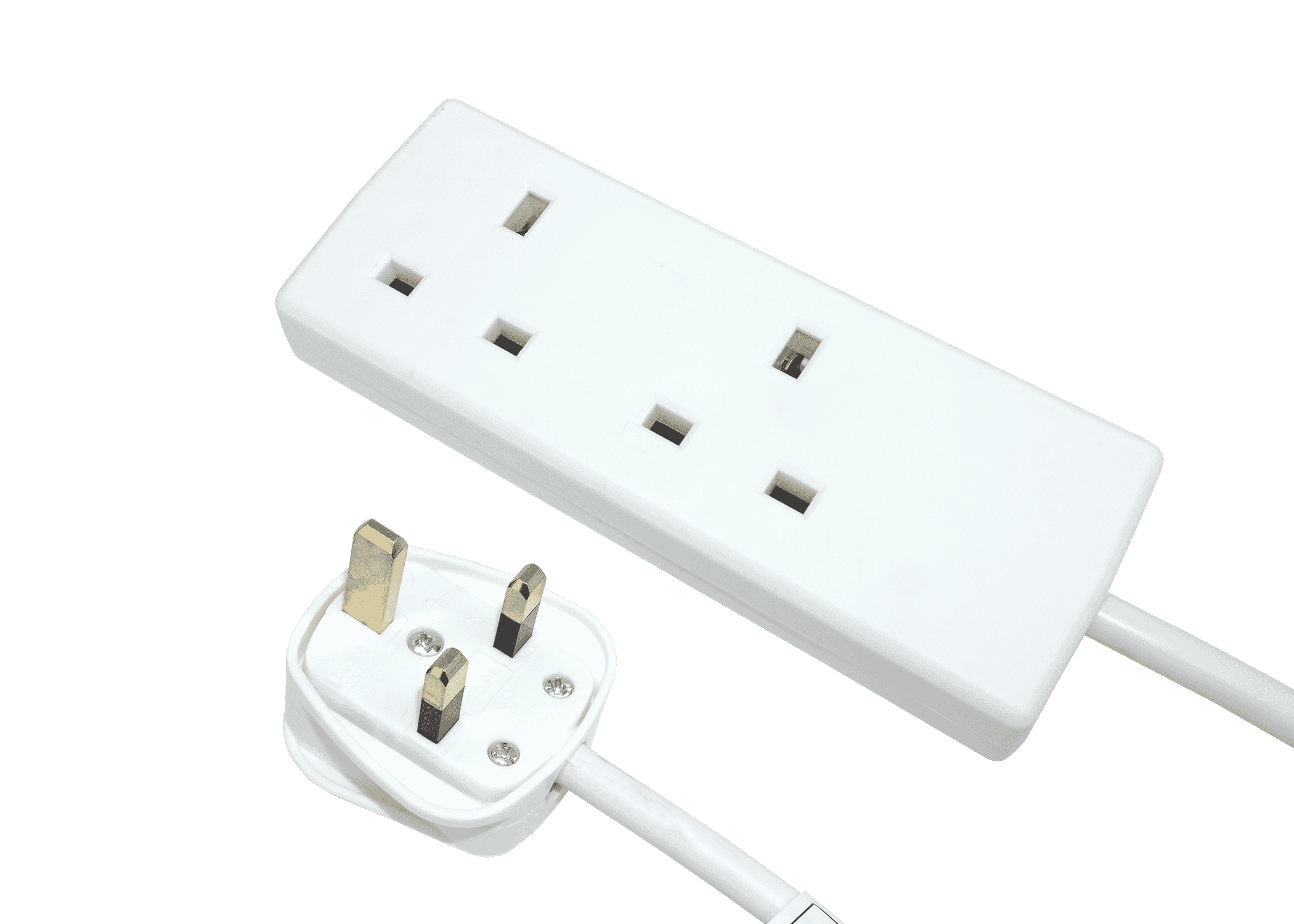 2 Gang 13 Amp Trailing Extension Lead UK Plug Connectec.uk